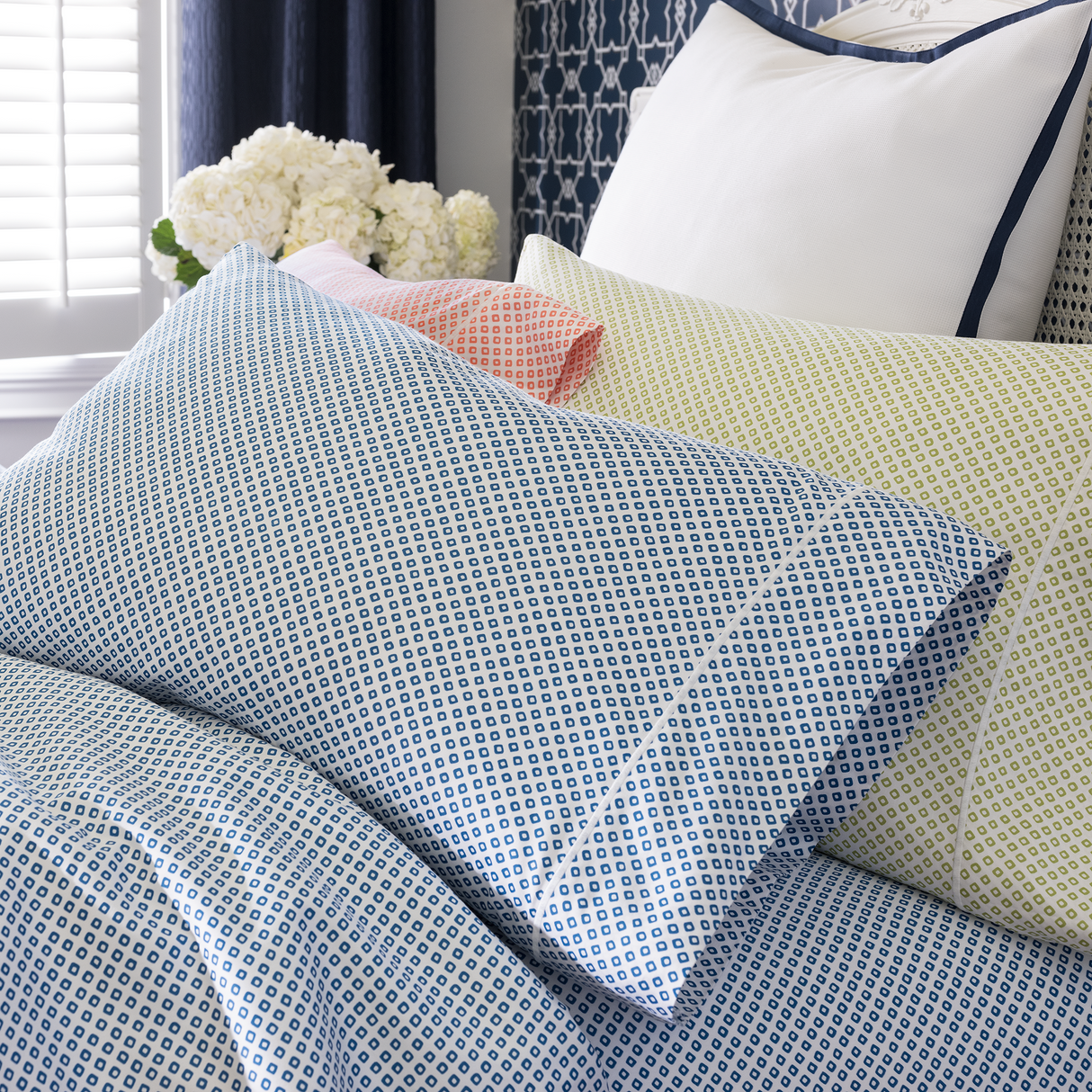 Peacock Alley EMMA 96x115 QUEEN FLAT BLUE