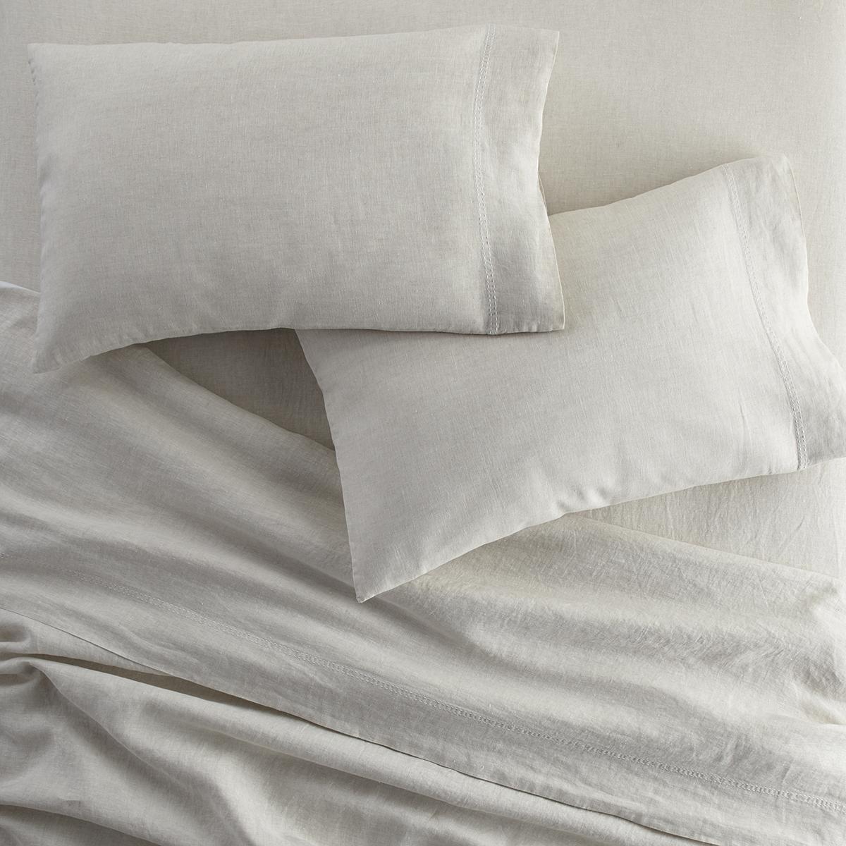 Peacock Alley EUROPEAN WASHED LINEN KG SHEET SET NAT