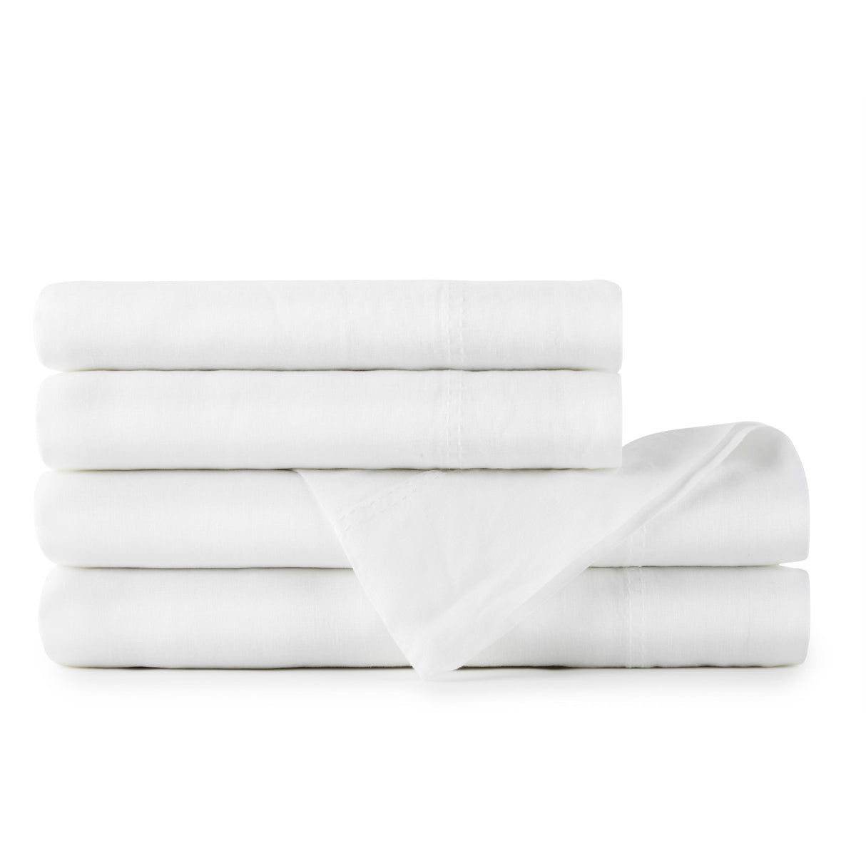 Peacock Alley EUROPEAN WASHED LINEN QN SHEET SET WHT