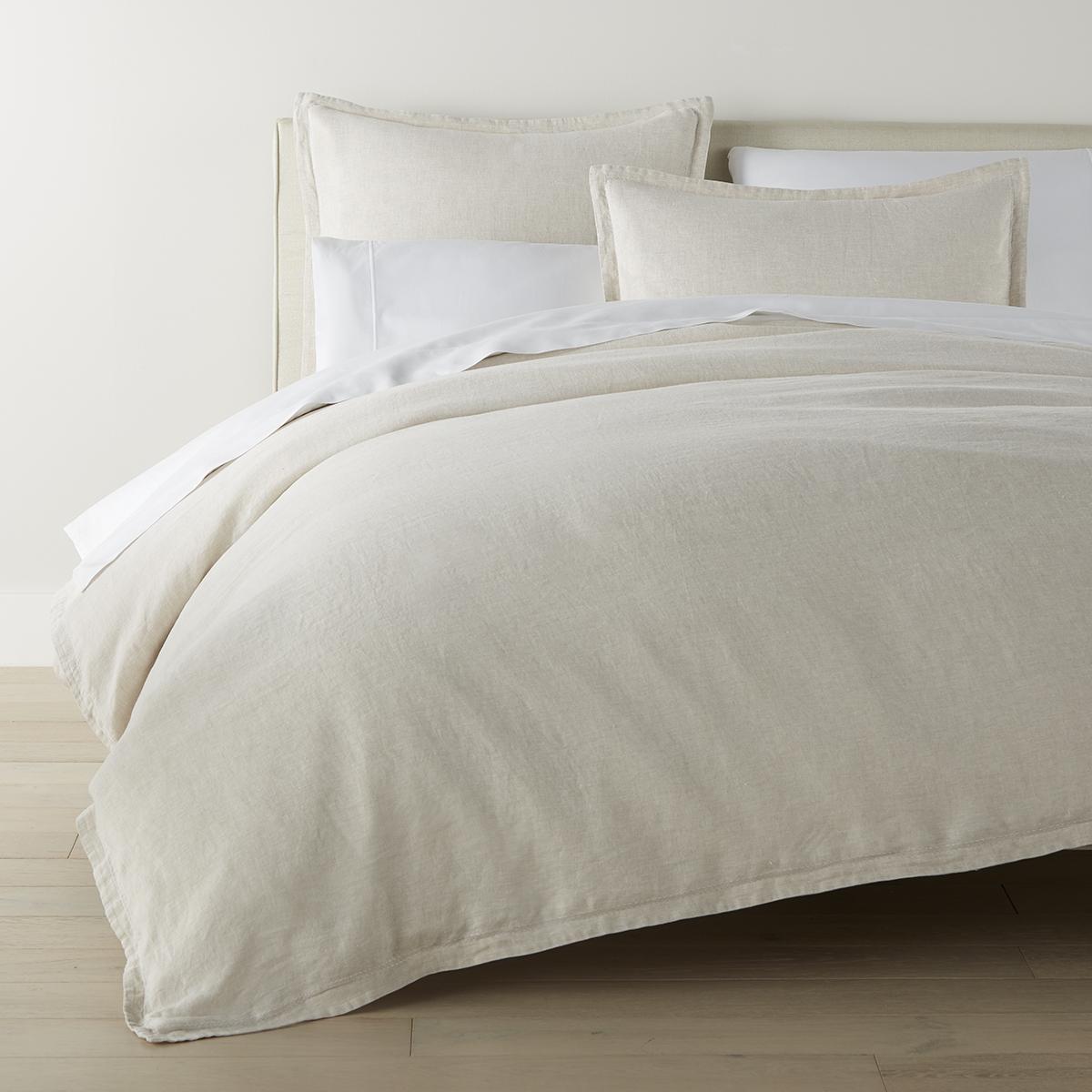 Peacock Alley EUROPEAN WASHED LINEN 90x90 QN DUVET NAT