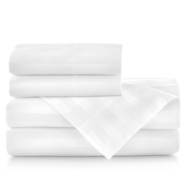 Peacock Alley SOPRANO STRIPE KING SHEET SET WHITE