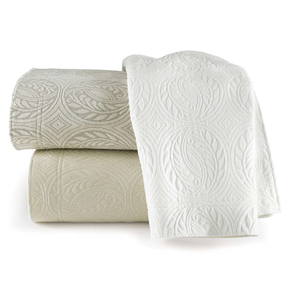 Peacock Alley VIENNA 115x98 KING COVERLET WHITE