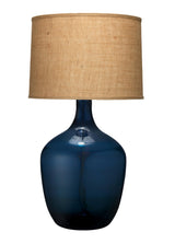 Jamie Young Plum Jar Glass Table Lamp with Burlap Shade, Blue