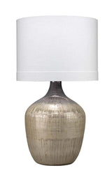 Jamie Young Damsle Glass Table Lamp with Linen Shade, Silver