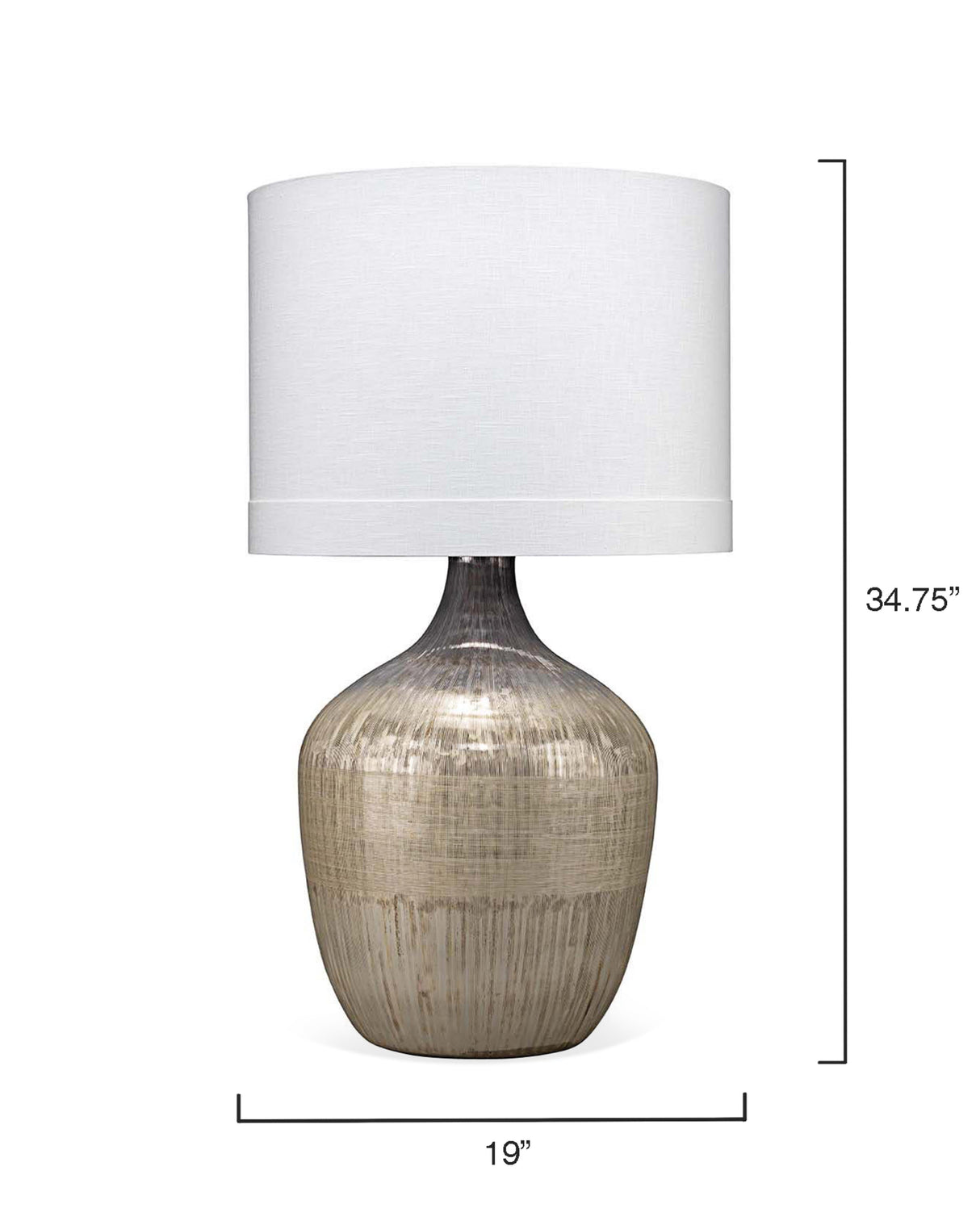 Jamie Young Damsle Glass Table Lamp with Linen Shade, Silver