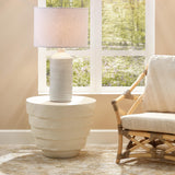 Jamie Young Concentric Fiber Glass Indoor/Outdoor Side Table, Cream White