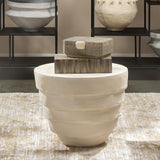 Jamie Young Concentric Fiber Glass Indoor/Outdoor Side Table, Cream White