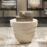 Jamie Young Concentric Fiber Glass Indoor/Outdoor Side Table, Cream White