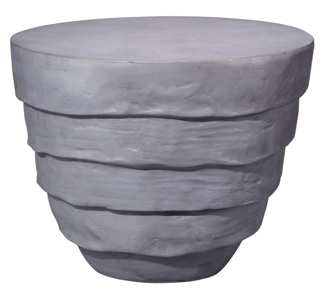 Jamie Young Concentric Fiber Glass Indoor/Outdoor Side Table, Steel Grey
