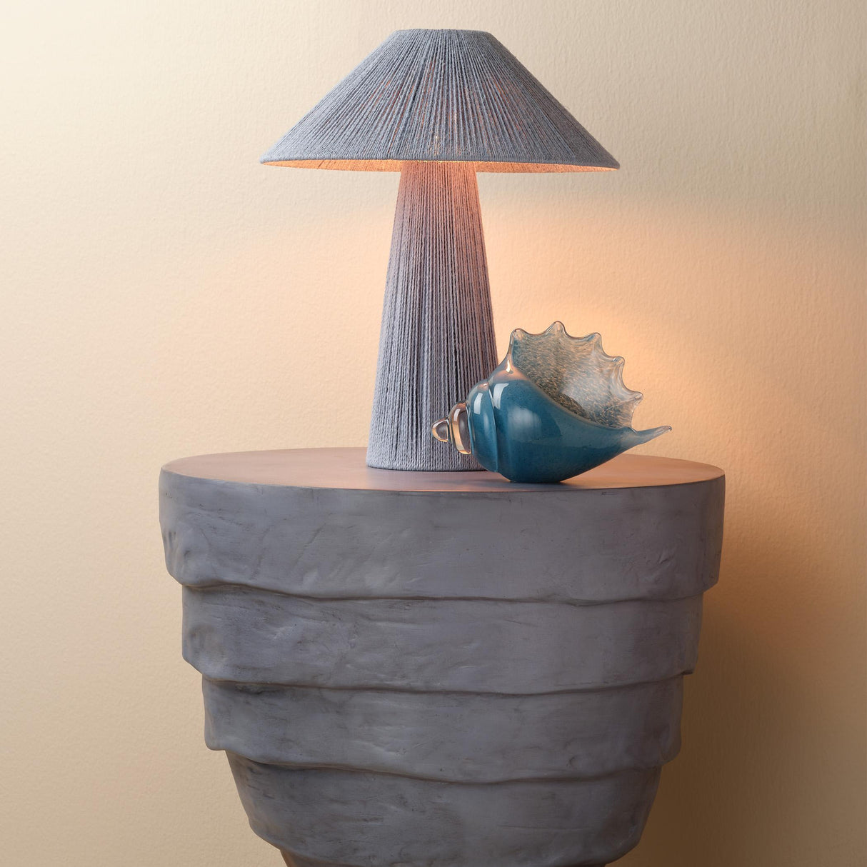 Jamie Young Concentric Fiber Glass Indoor/Outdoor Side Table, Steel Grey