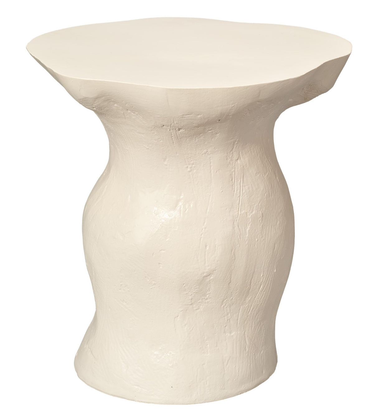 Jamie Young Sculpt Fiber Glass Side Indoor/Outdoor Table, Cream