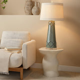 Jamie Young Sculpt Fiber Glass Side Indoor/Outdoor Table, Cream