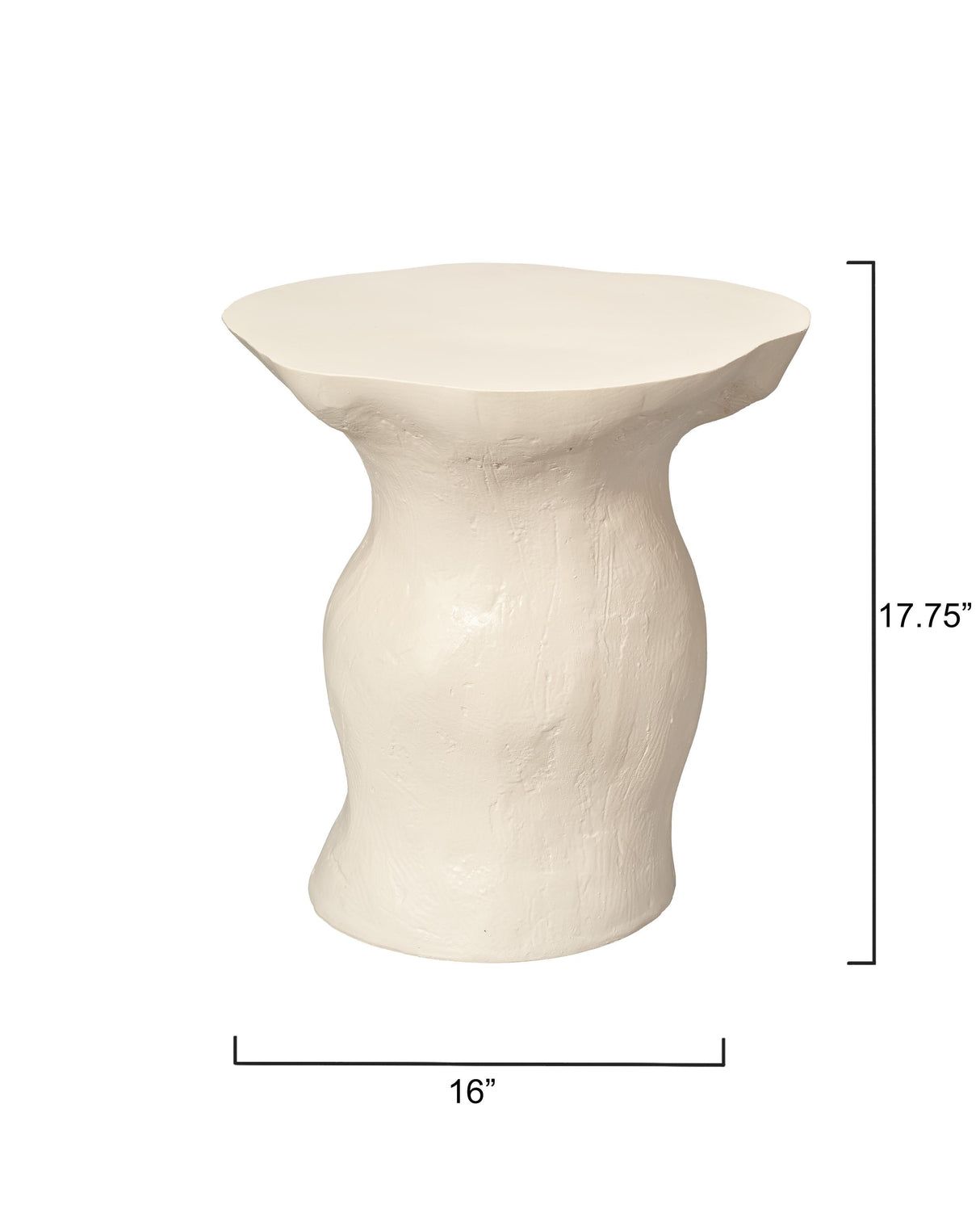 Jamie Young Sculpt Fiber Glass Side Indoor/Outdoor Table, Cream