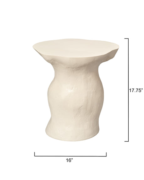Jamie Young Sculpt Fiber Glass Side Indoor/Outdoor Table, Cream