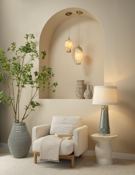 Jamie Young Sculpt Fiber Glass Side Indoor/Outdoor Table, Cream