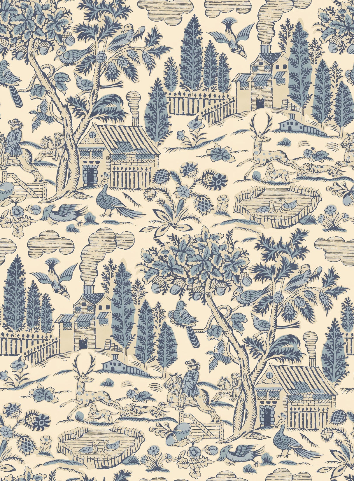 G P & J Baker HOME PARK ROYAL BLUE Wallpaper