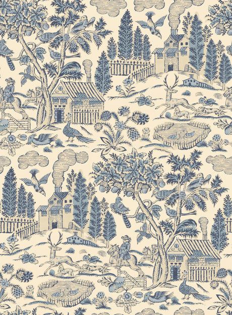 G P & J Baker HOME PARK ROYAL BLUE Wallpaper