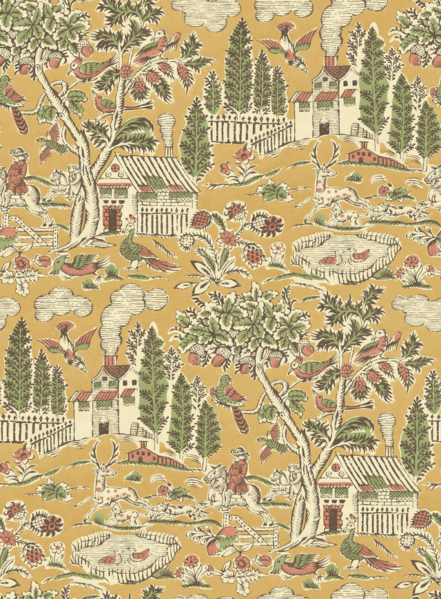 G P & J Baker HOME PARK OCHRE Wallpaper