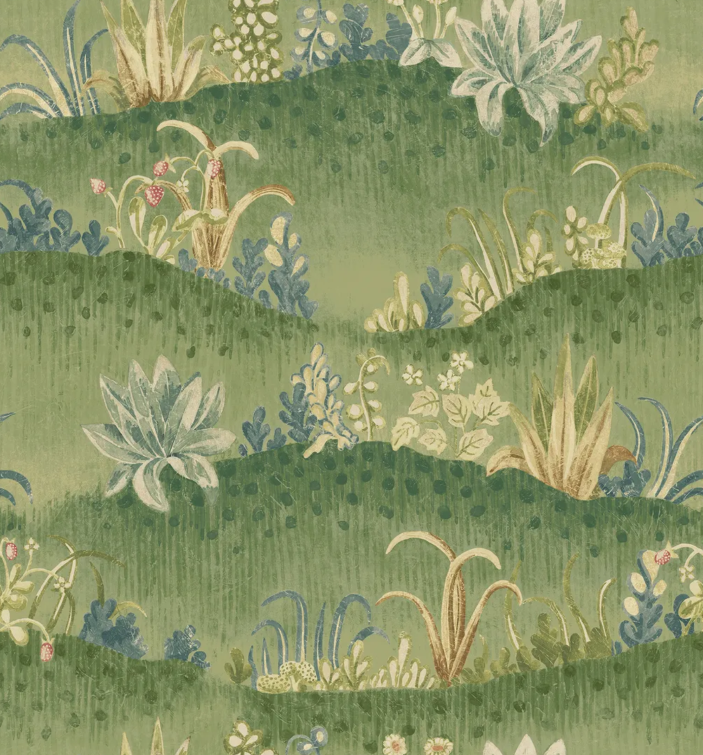 G P & J Baker GARDEN TAPESTRY ROYAL GREEN Wallpaper