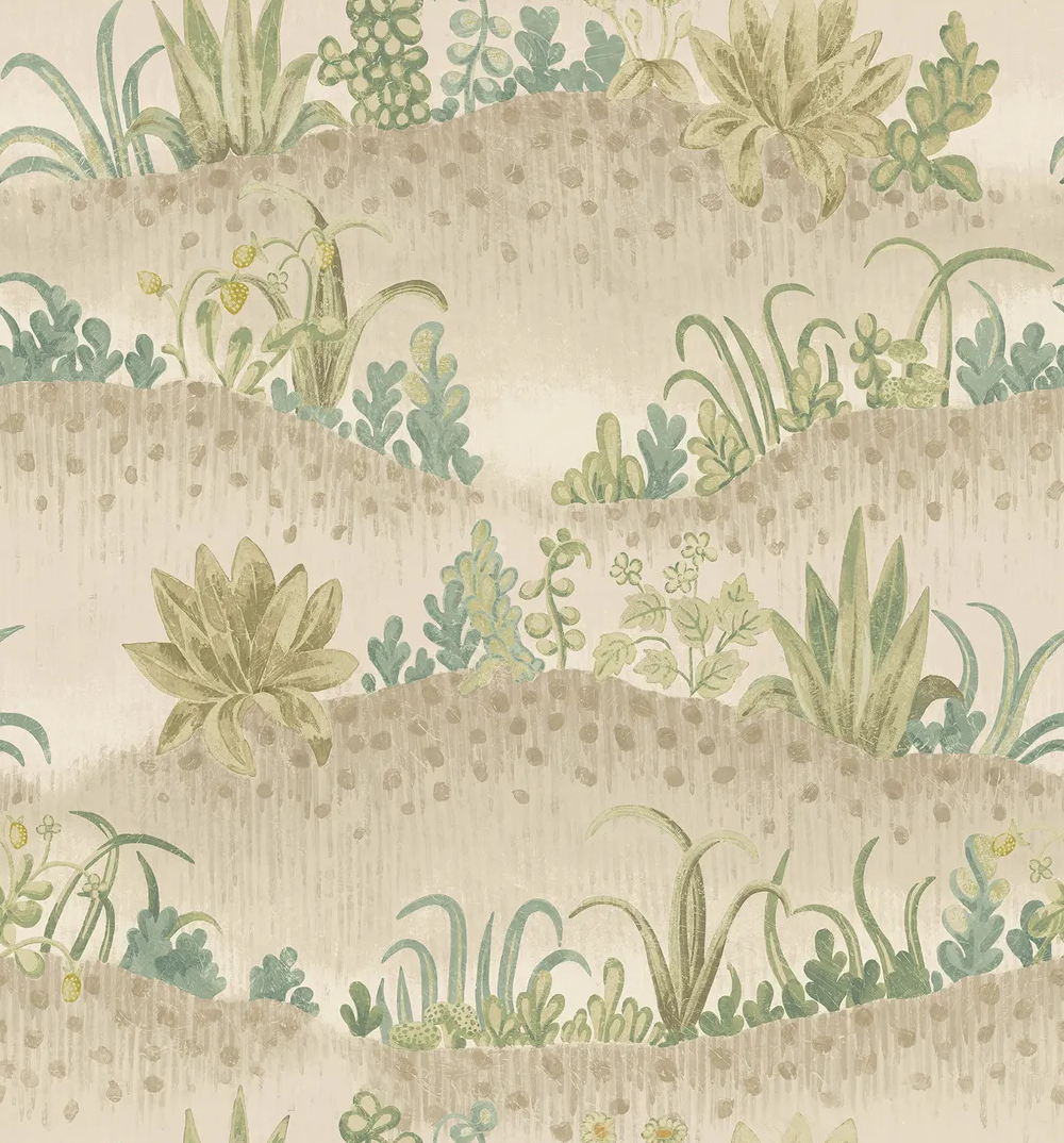 G P & J Baker GARDEN TAPESTRY SOFT BLUE/GREEN Wallpaper
