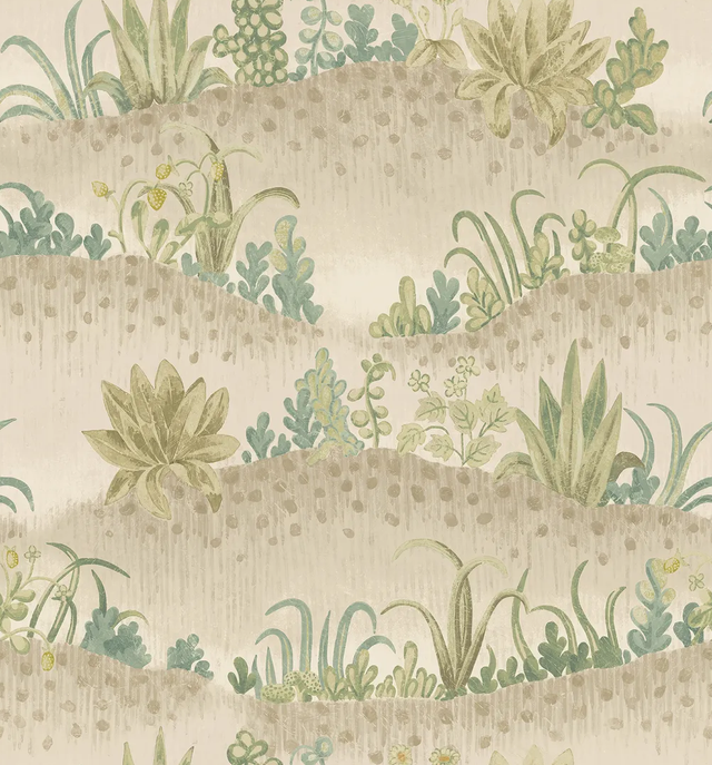 G P & J Baker GARDEN TAPESTRY SOFT BLUE/GREEN Wallpaper