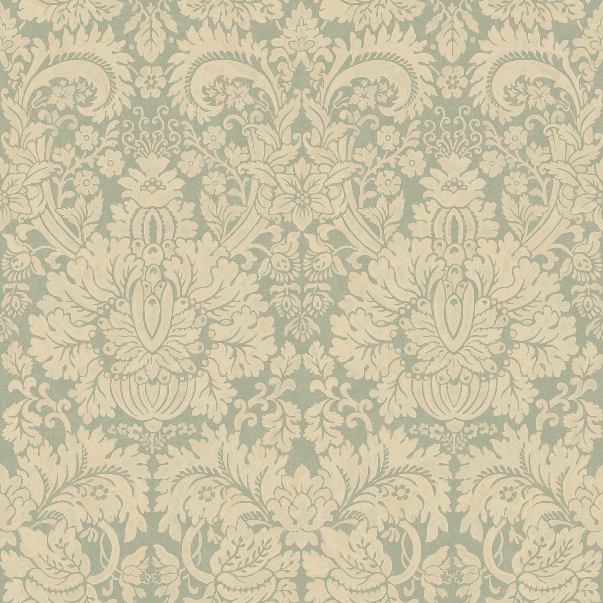 G P & J Baker QUEEN'S DAMASK AQUAMARINE Wallpaper