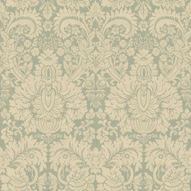 G P & J Baker QUEEN'S DAMASK AQUAMARINE Wallpaper