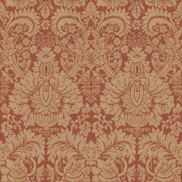 G P & J Baker QUEEN'S DAMASK OLD RED Wallpaper