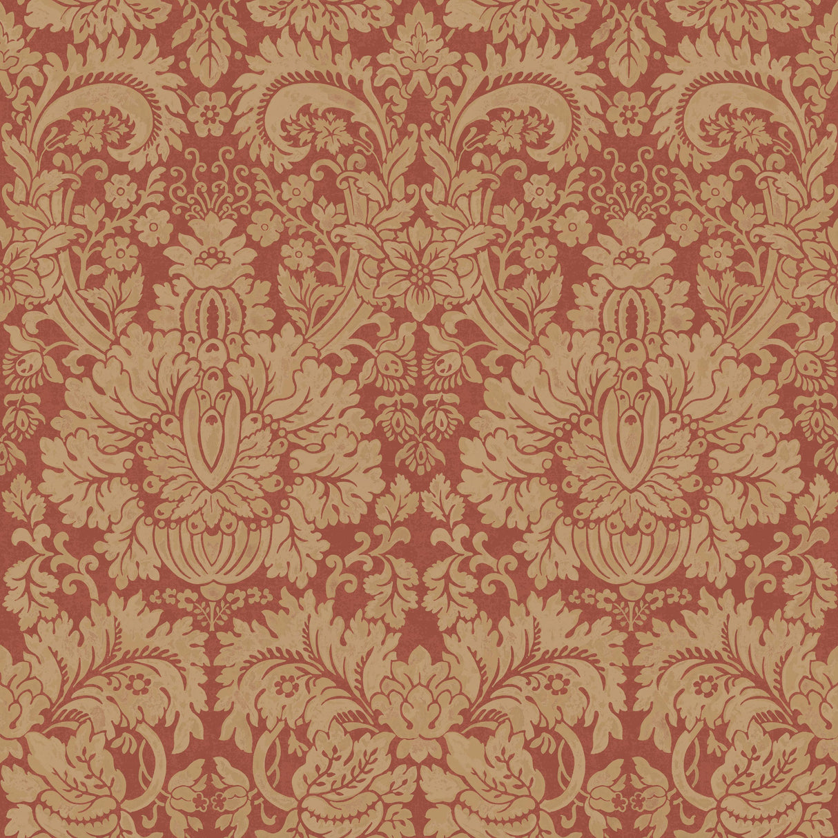 G P & J Baker QUEEN'S DAMASK OLD RED Wallpaper
