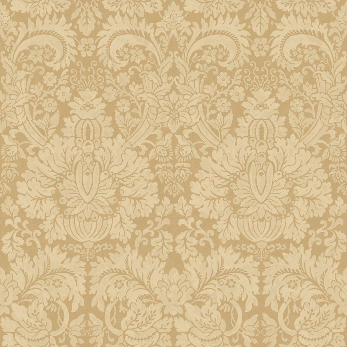 G P & J Baker QUEEN'S DAMASK PARCHMENT Wallpaper