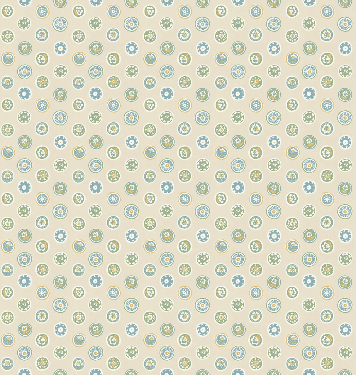 G P & J Baker COURT BUTTONS BLUE/GREEN Wallpaper