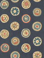 G P & J Baker COURT BUTTONS INDIGO Wallpaper