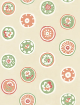 G P & J Baker COURT BUTTONS PINK/GREEN Wallpaper