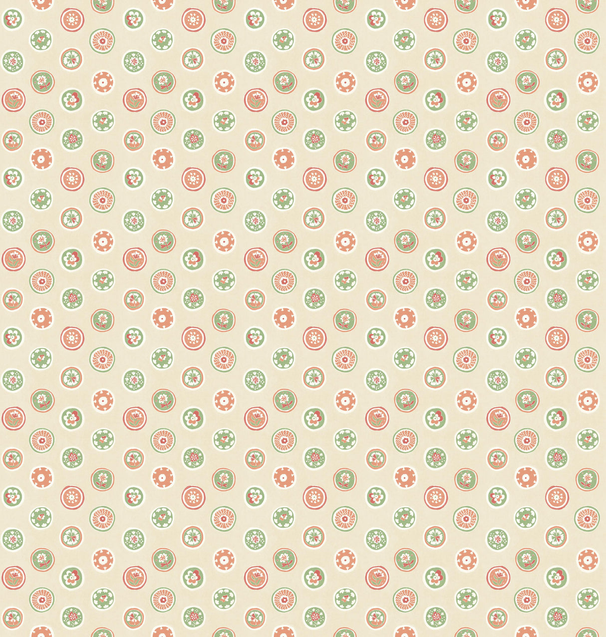 G P & J Baker COURT BUTTONS PINK/GREEN Wallpaper