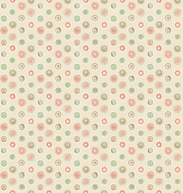 G P & J Baker COURT BUTTONS PINK/GREEN Wallpaper