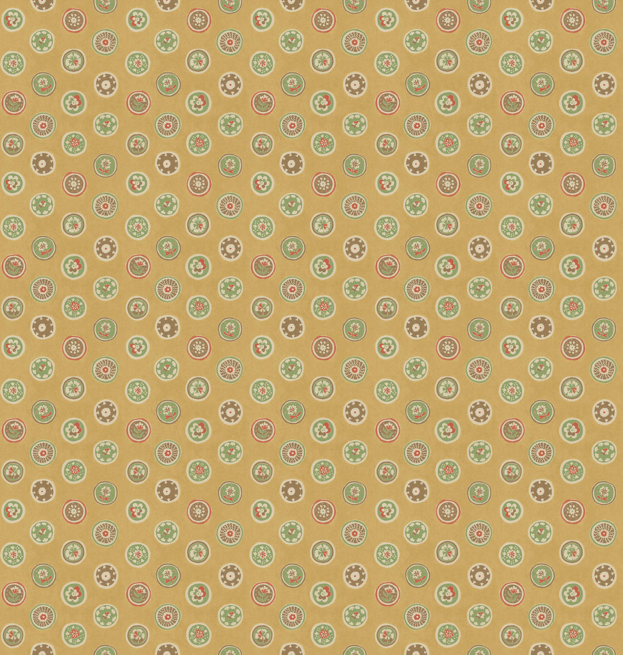 G P & J Baker COURT BUTTONS OCHRE Wallpaper