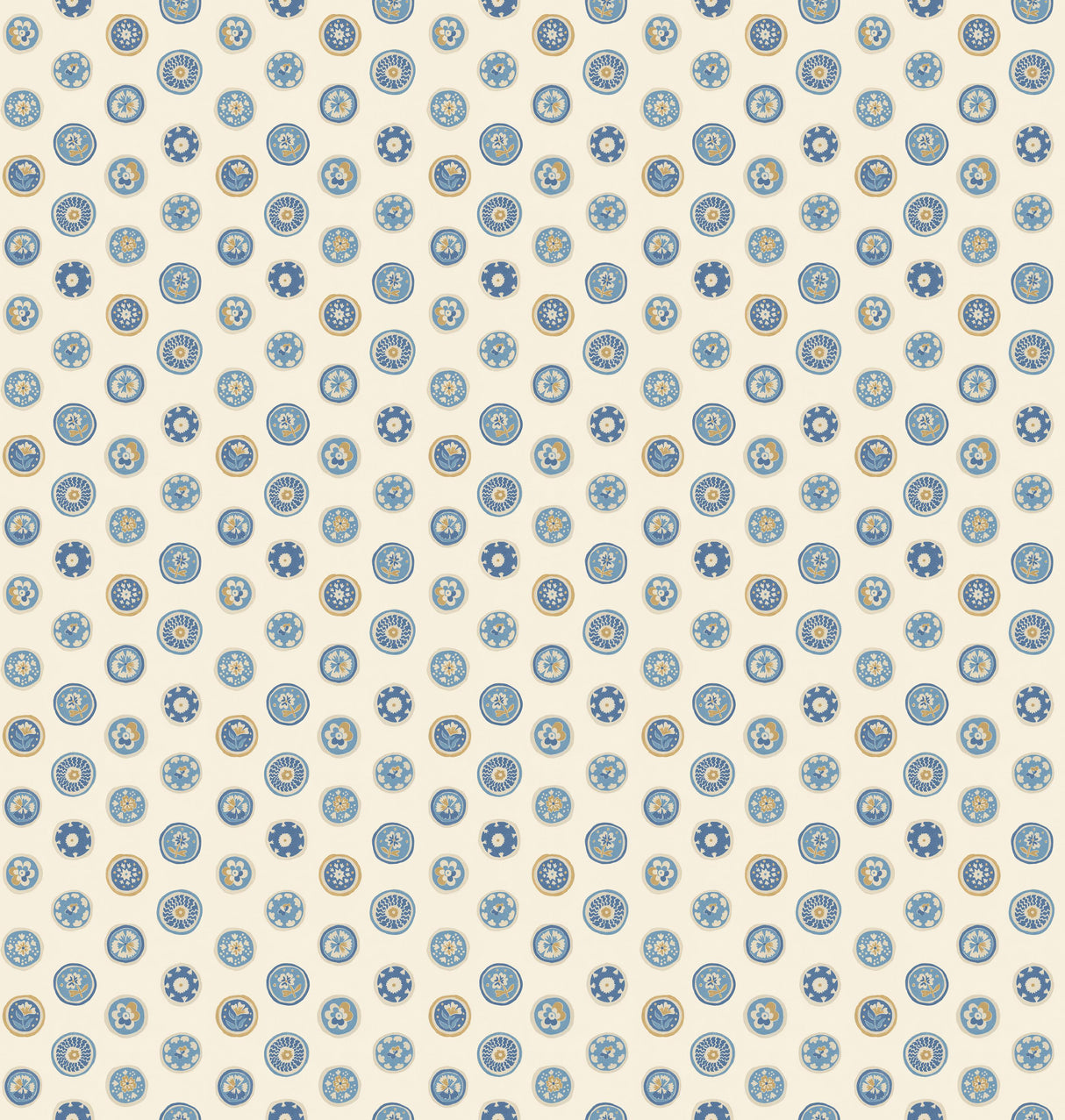 G P & J Baker COURT BUTTONS BLUE Wallpaper