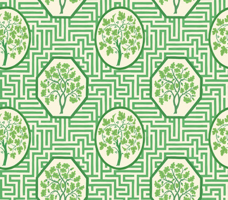 G P & J Baker ROYAL MAZE ROYAL GREEN Wallpaper