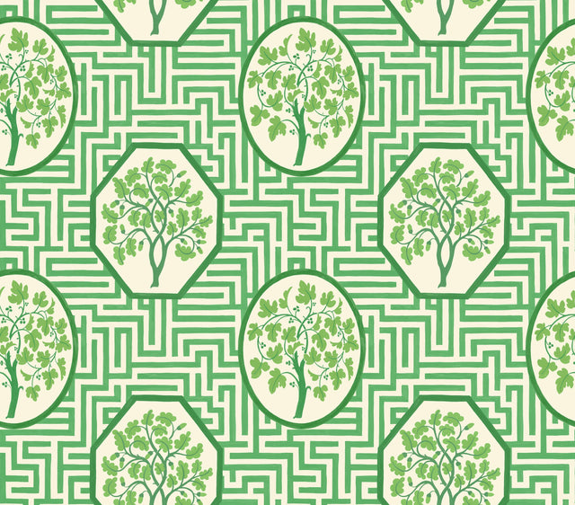 G P & J Baker ROYAL MAZE ROYAL GREEN Wallpaper