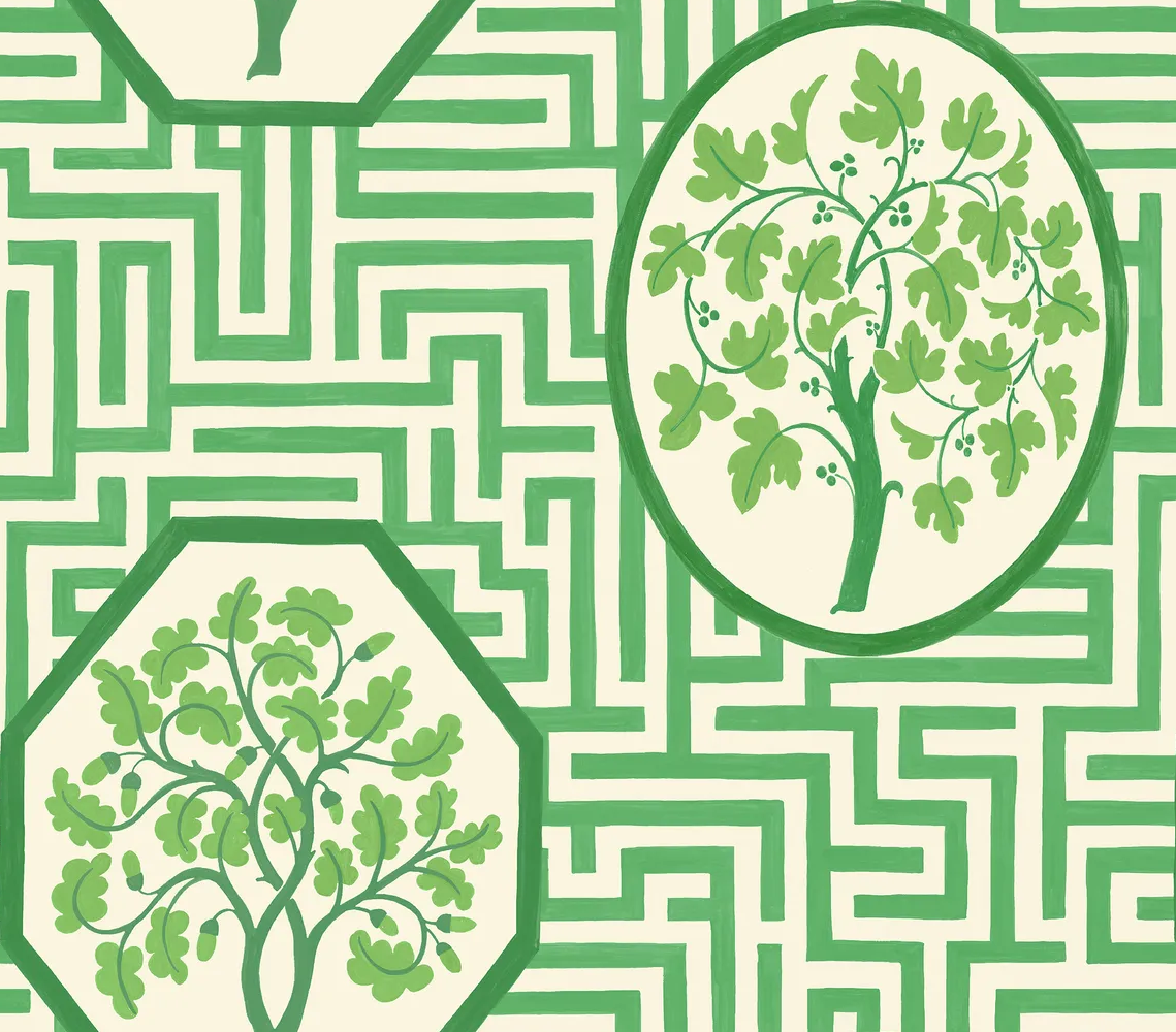 G P & J Baker ROYAL MAZE ROYAL GREEN Wallpaper