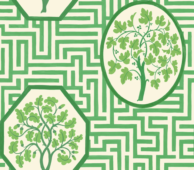 G P & J Baker ROYAL MAZE ROYAL GREEN Wallpaper