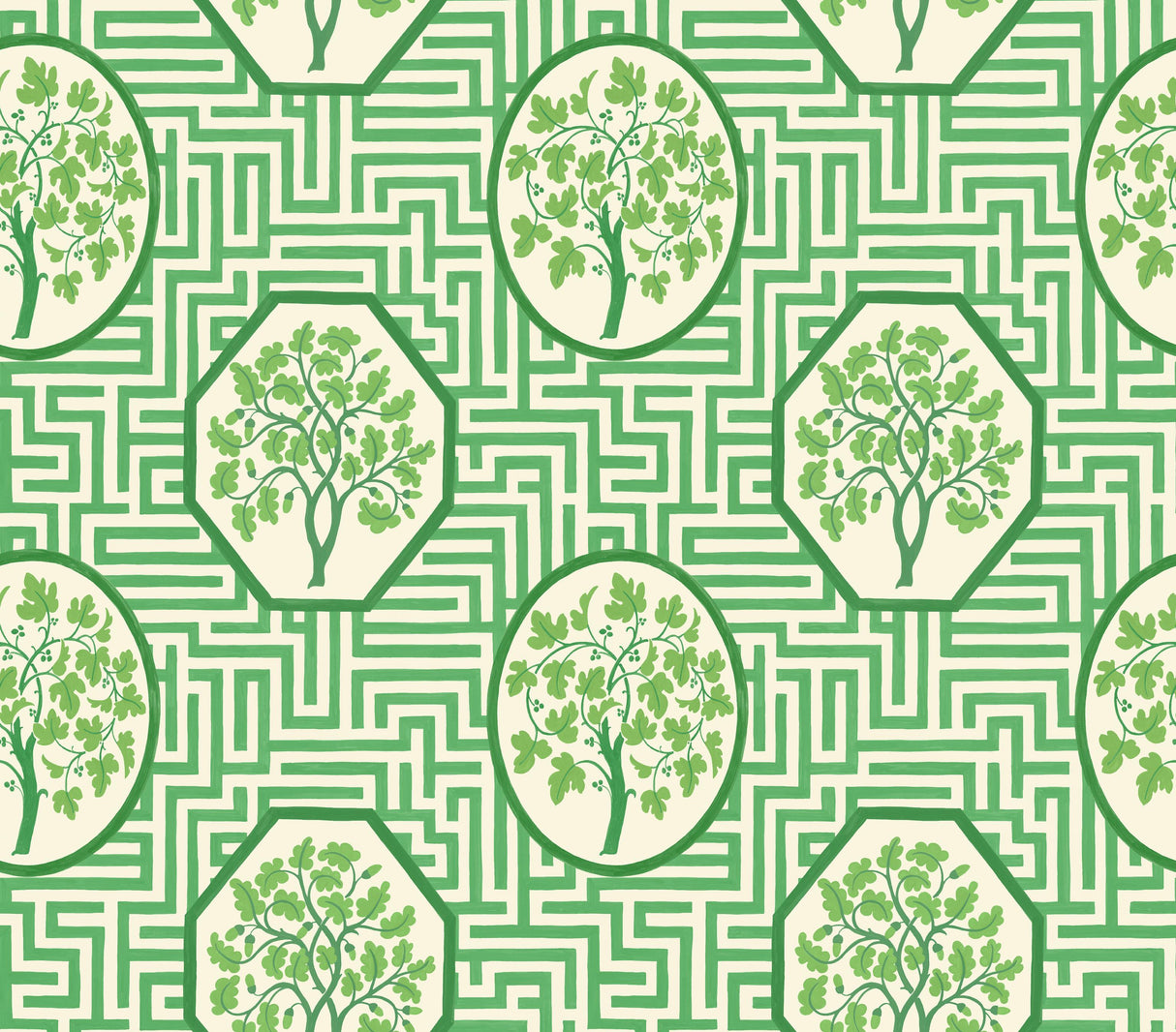 G P & J Baker ROYAL MAZE ROYAL GREEN Wallpaper