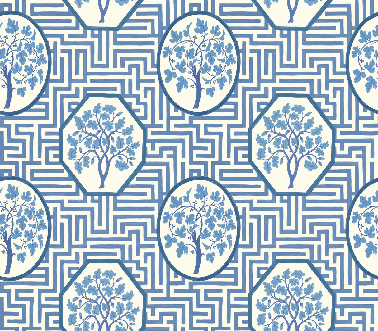 G P & J Baker ROYAL MAZE ROYAL BLUE Wallpaper