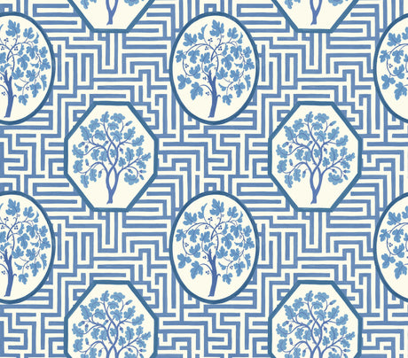 G P & J Baker ROYAL MAZE ROYAL BLUE Wallpaper