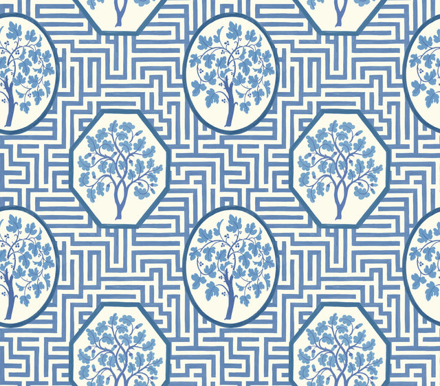 G P & J Baker ROYAL MAZE ROYAL BLUE Wallpaper