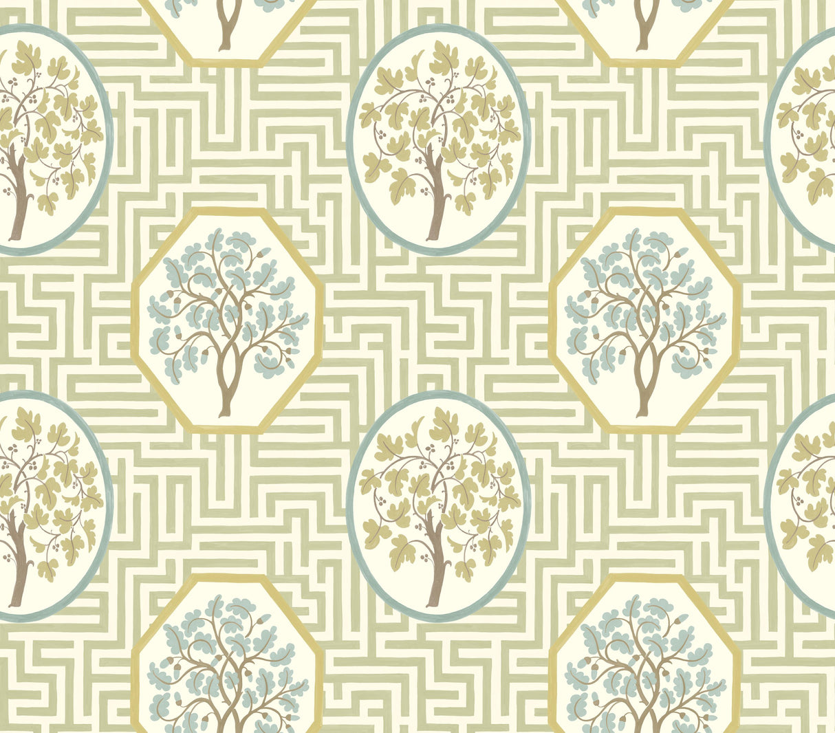 G P & J Baker ROYAL MAZE SAGE Wallpaper