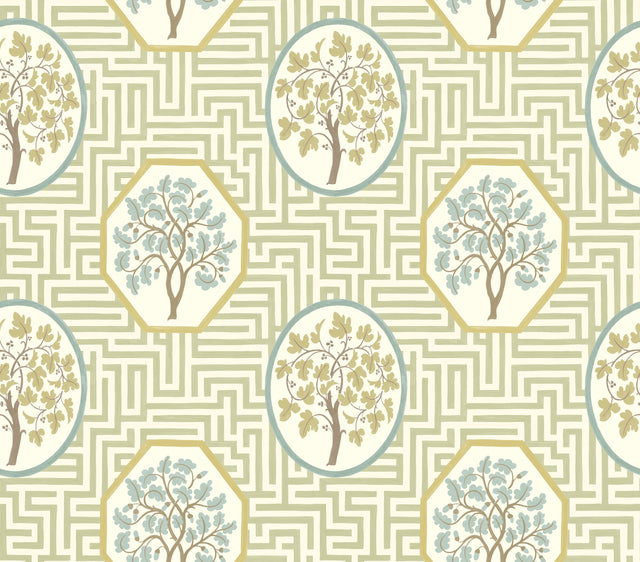 G P & J Baker ROYAL MAZE SAGE Wallpaper