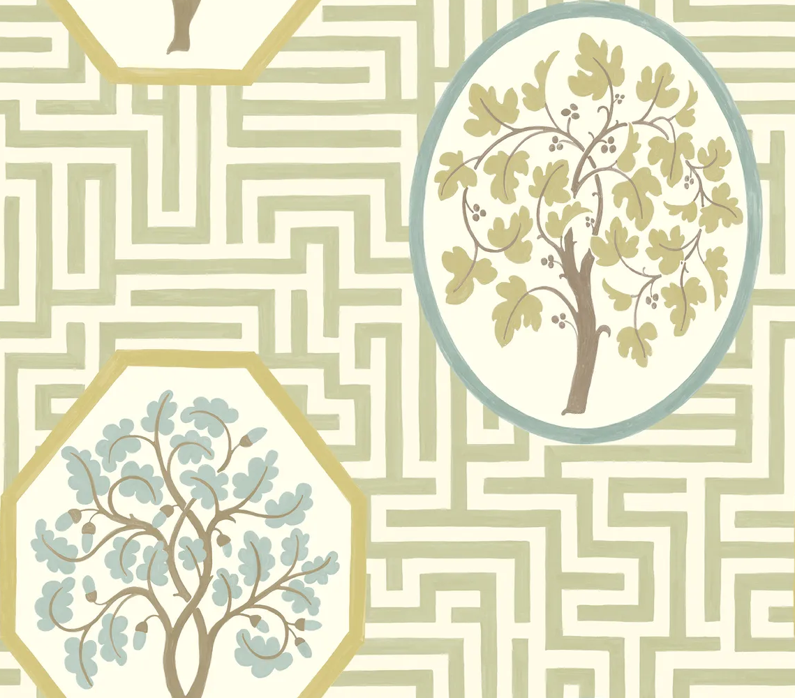 G P & J Baker ROYAL MAZE SAGE Wallpaper