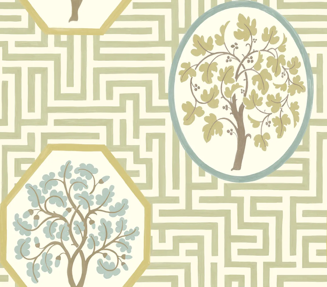 G P & J Baker ROYAL MAZE SAGE Wallpaper