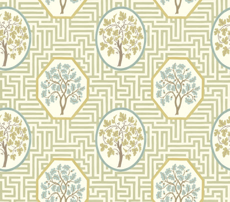 G P & J Baker ROYAL MAZE SAGE Wallpaper